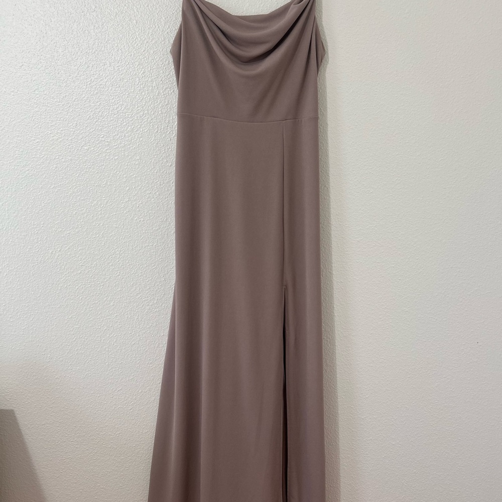 Floor length Cowl Neckline Formal Birdie Grey Bridesmaid Dress Size M